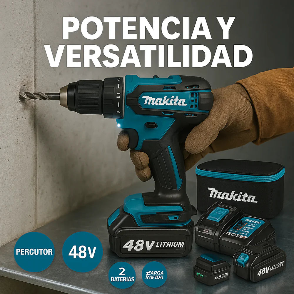 KIT TALADRO INALÁMBRICO y IMPACTO + 26 ACCESORIOS + 2 BATERIAS CON CAJA DE HERRAMIENTAS DE REGALO